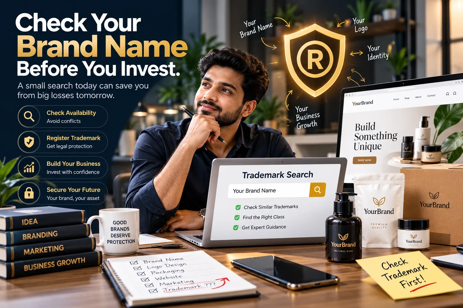 Check your brand name before investing in your business trademark search and registration